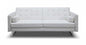 80" White Faux Leather Sleeper Sofa With Silver Legs