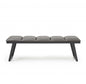 57" Gray Upholstered Faux Leather Bench