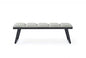 57" Light Gray and Black Upholstered Faux Leather Bench