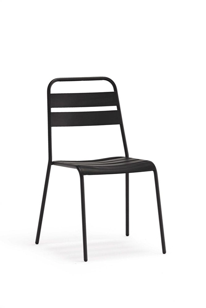 Set of Four Gray Faux Leather Dining Side Chairs