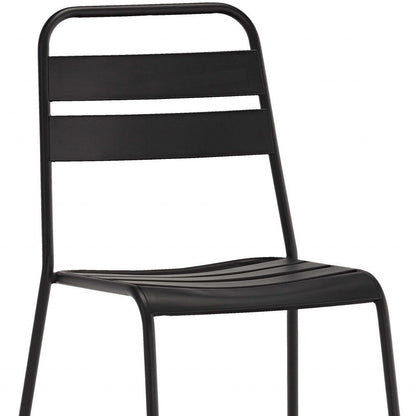 Set of Four Gray Faux Leather Dining Side Chairs