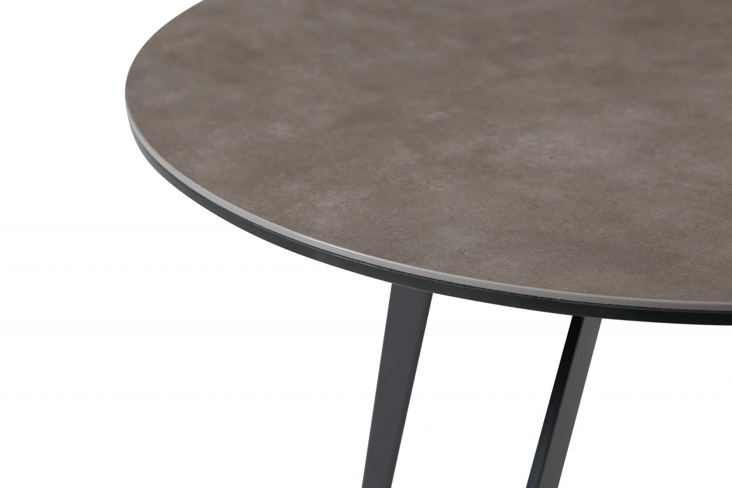 20" Black And Gray Ceramic Round End Table