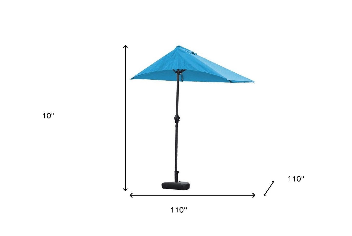 9" Aqua Outdoor Side Wall Umbrella