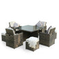 Nine Piece Clear and Gray Glass Dining Set