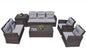 Six Piece Outdoor Brown Metal Sofa Seating Group With Cushions