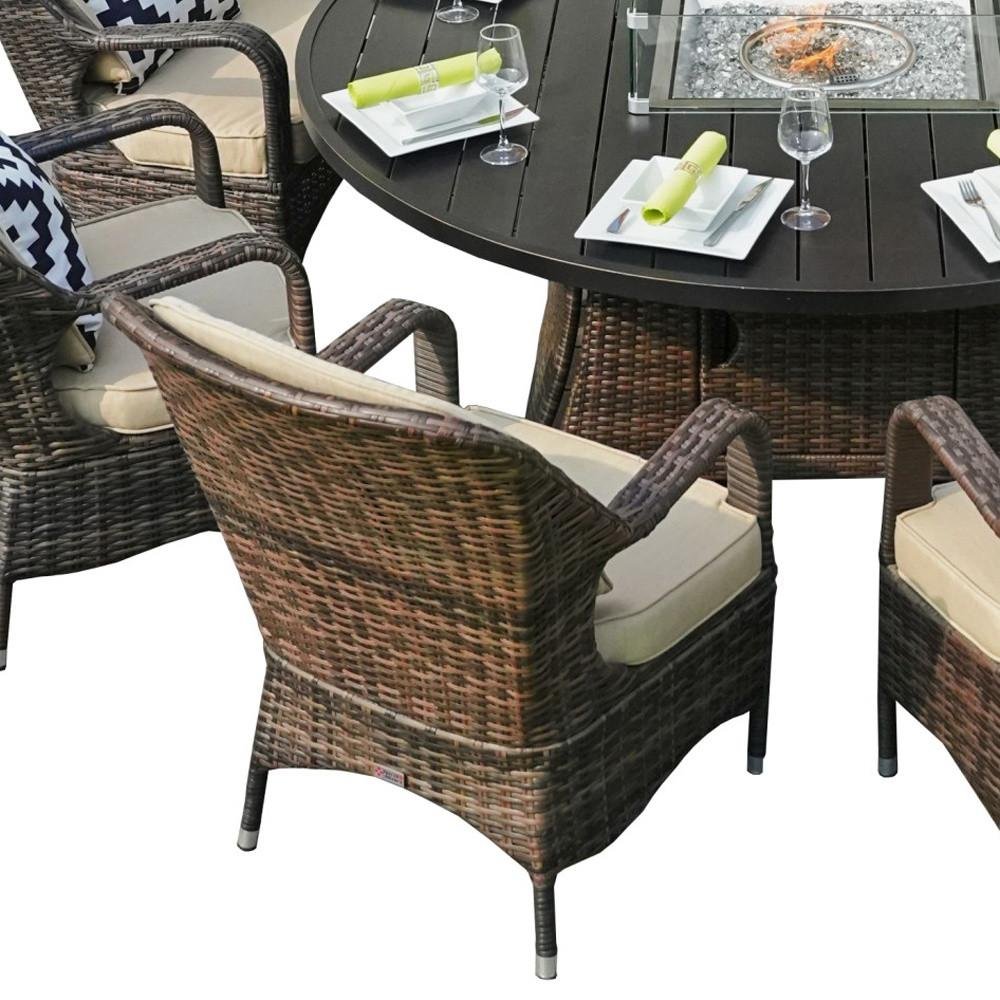 50000 BTU 325" Brown Aluminum Propane Round Fire Pit