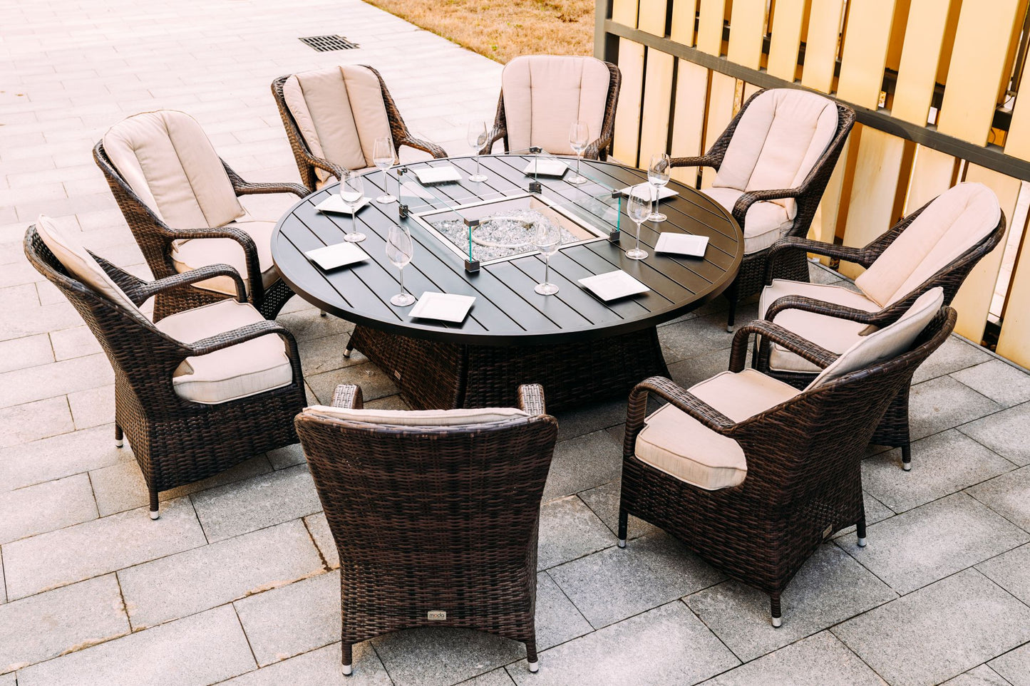 50000 BTU 325" Brown Aluminum Propane Round Fire Pit