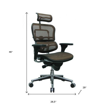 Black and Silver Adjustable Swivel Mesh Rolling Executive Office Chair