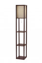 Floor Lamp With Black Wood Finish Storage Shelves