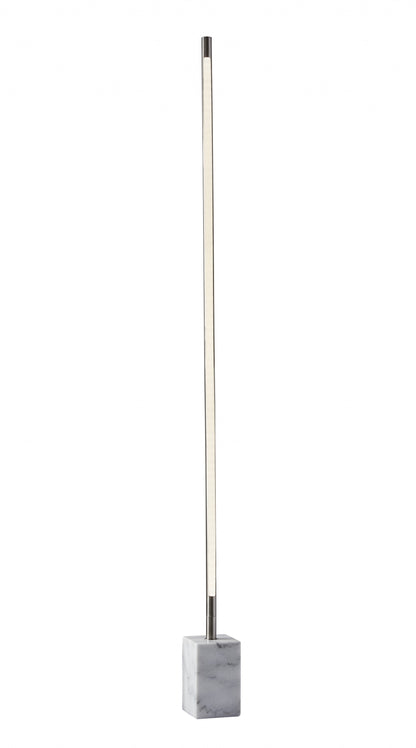 Minimalist Ambient Glow Led Floor Lamp With Dimmer In Antique Brass And Black Marble