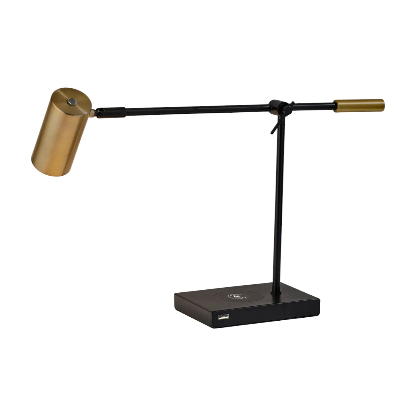 Tech Savvy Black Metal Led Charging Desk Lamp