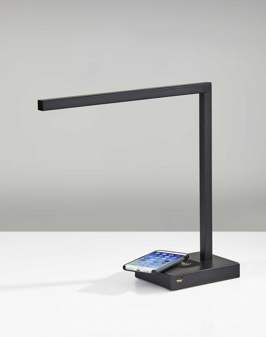 Slender Bar Black Metal Led Charging Desk Light