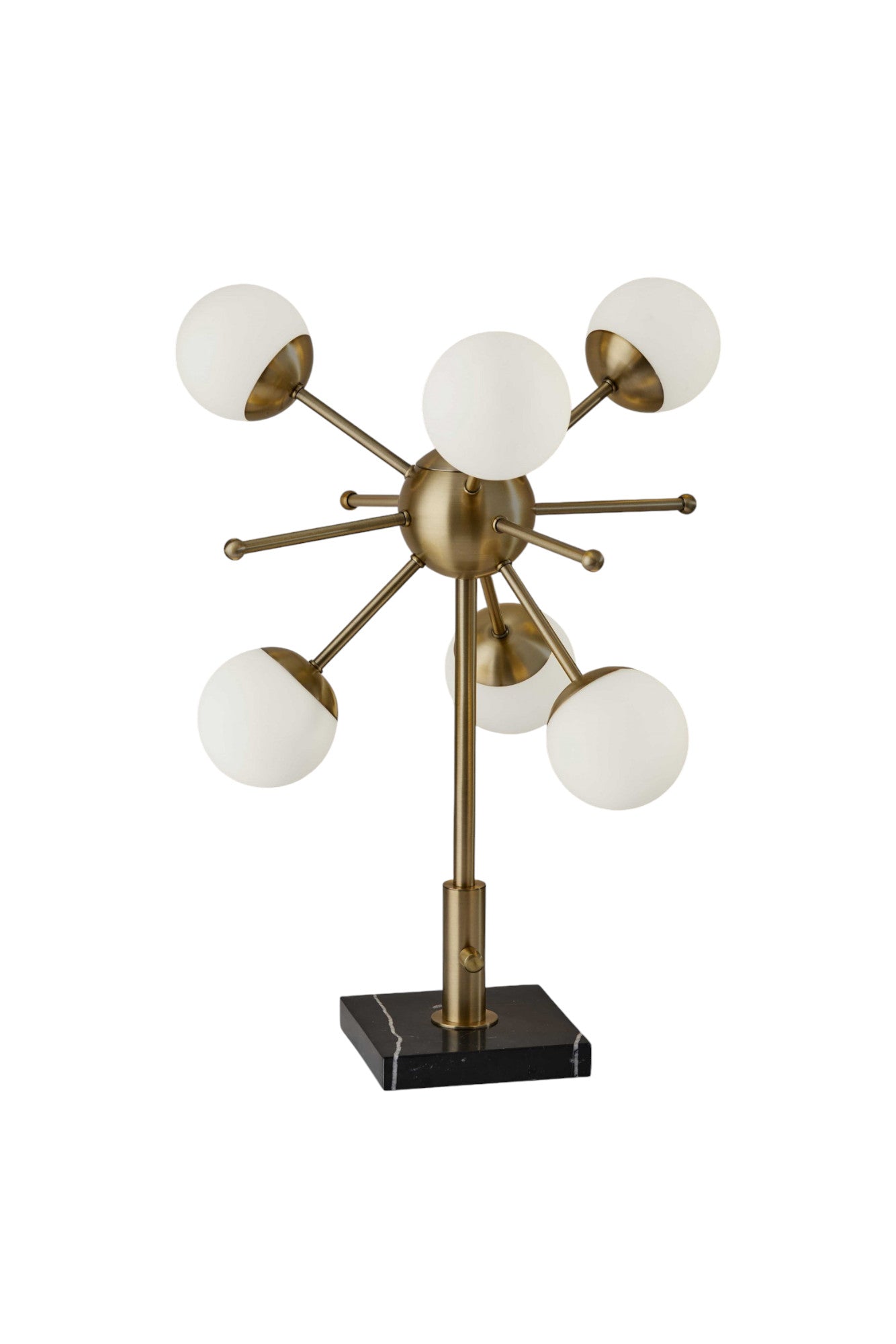 23" Black Metal Six Light Standard Table Lamp