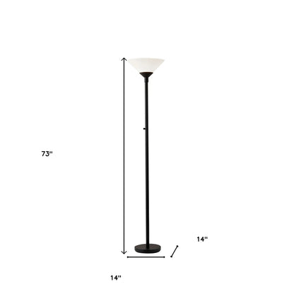 73" Torchiere Floor Lamp With White Cone Shade