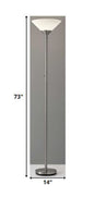 73" Torchiere Floor Lamp With White Cone Shade