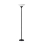 Tailored Black Metal Torchiere With Bright Illumination