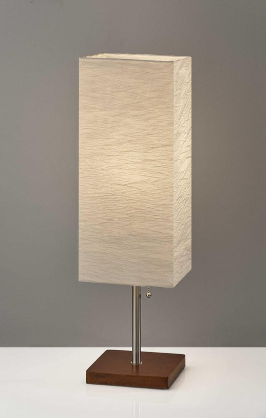 26" Brown Bedside Lamp With Square Shade