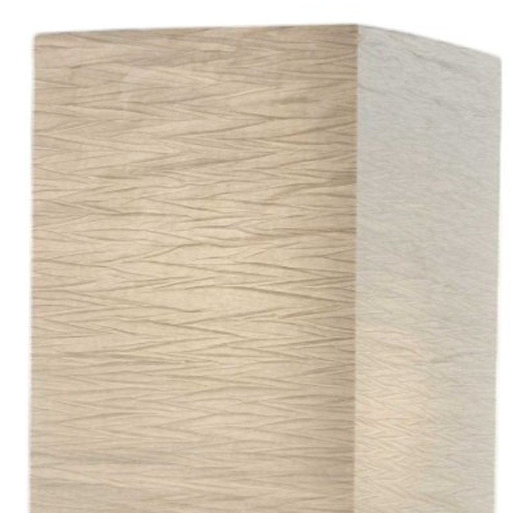 57" Brown And White Two Light Column Floor Lamp With White Paper Rectangular Shade