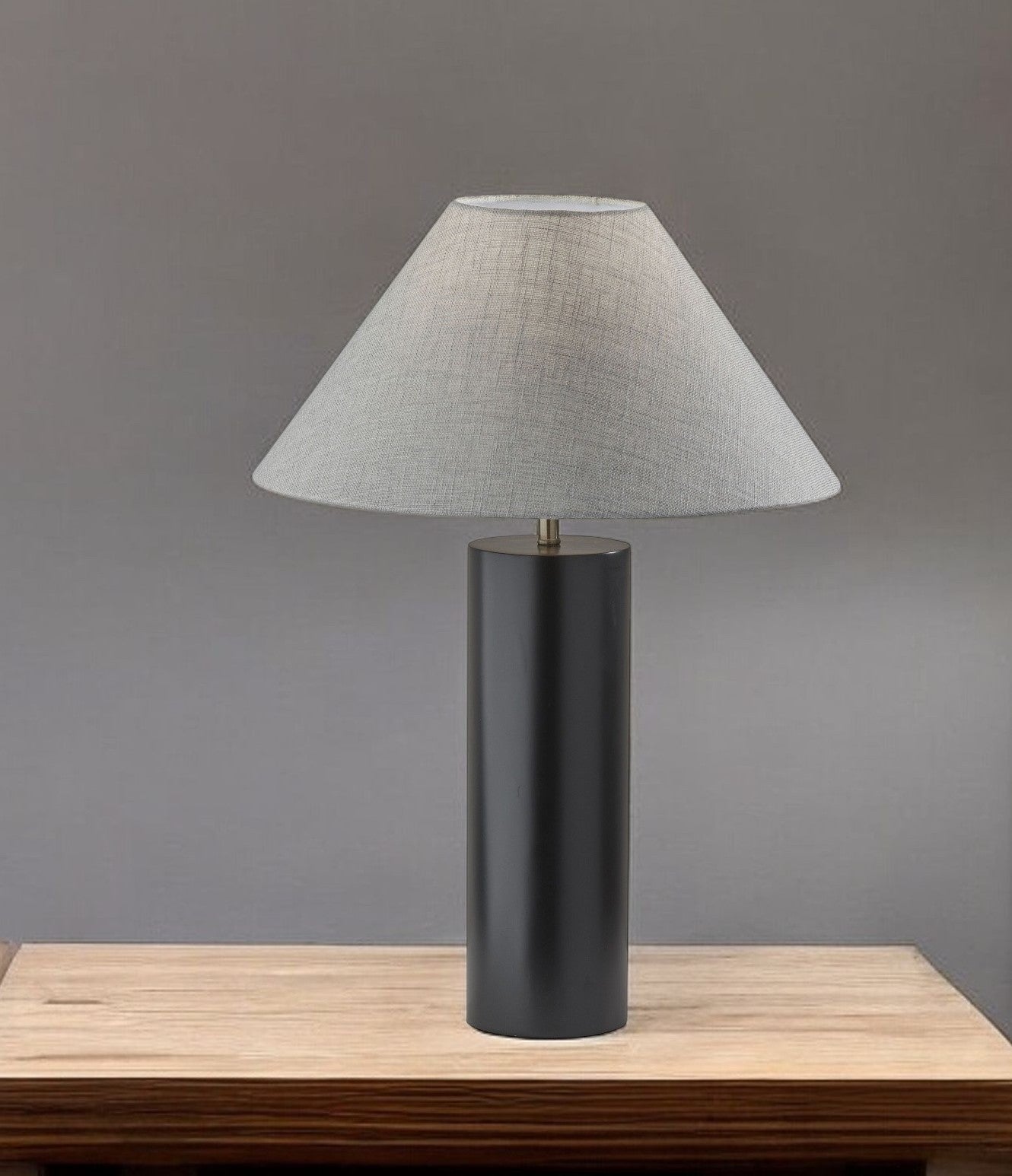 Canopy Black Wood Block Table Lamp