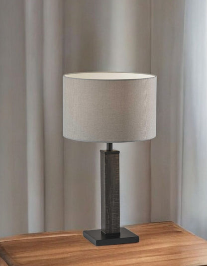 Black Wood Monument Table Lamp