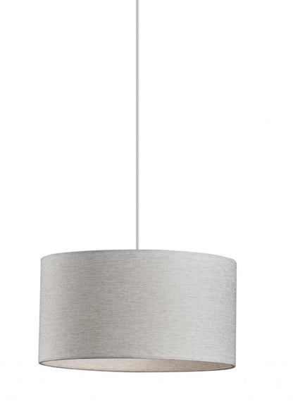 Burlap Fabric Light Brown Electric Drum Pendant Lamp