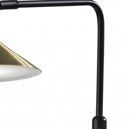 Adjustable Brass Spotlight Led Floor Lamp In Black Metal