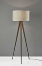 62" Black Tripod Floor Lamp With Black Fabric Drum Shade