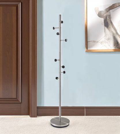 12" X 67.5" Brushed Steel Brushed Steel Coat Rack