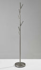 67" Brushed Steel Coat Tree Rack