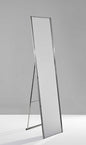 59" Silver Metal Framed Cheval Standing Mirror