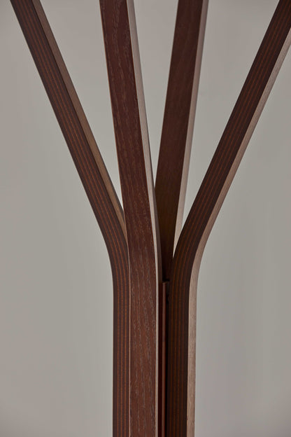 16.5" X 16.5" X 68.25" Walnut  Coat Rack