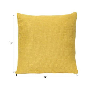 18" Mustard Yellow Tweed Textured Velvet Throw Pillow