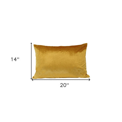 14" X 20" Yellow Lumbar Throw Pillow