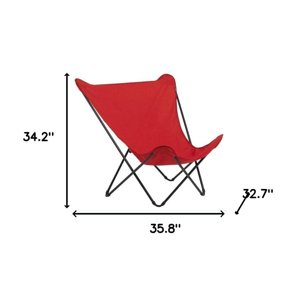 36" Yellow and Stainless Steel Metal Outdoor Camping Chair