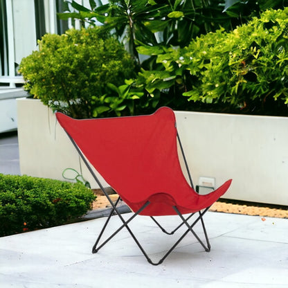 36" Yellow and Stainless Steel Metal Outdoor Camping Chair