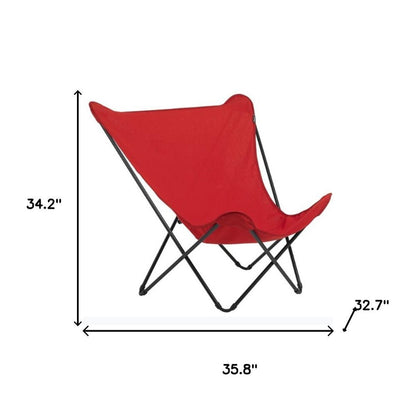36" Red and Chrome Outdoor Camping Chair