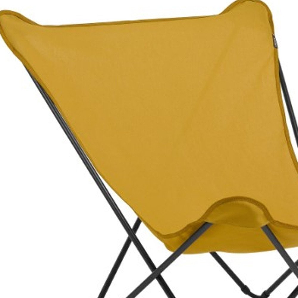 36" Yellow and Stainless Steel Metal Outdoor Camping Chair