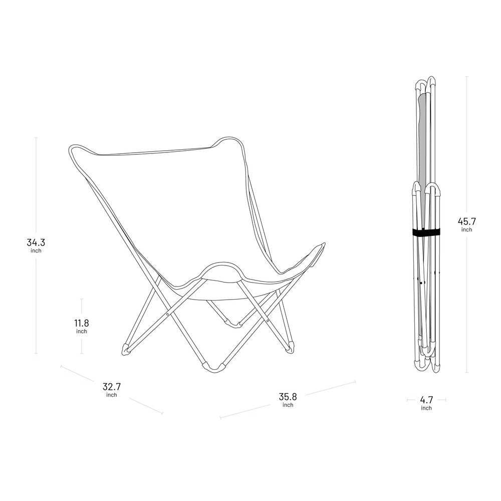 36" Red and Chrome Outdoor Camping Chair