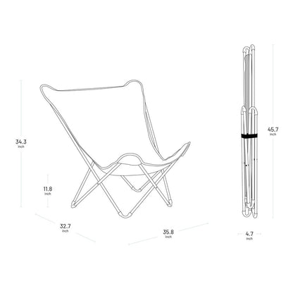 36" Red and Chrome Outdoor Camping Chair