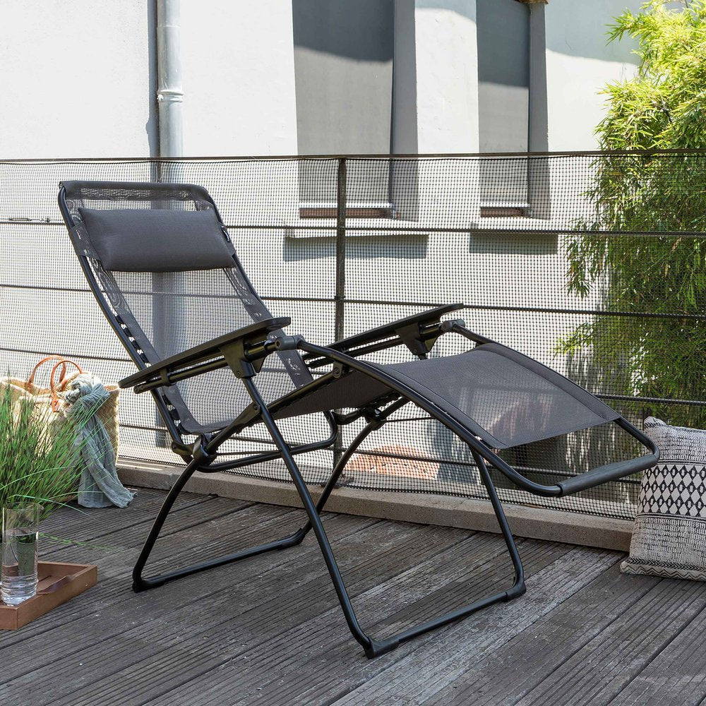 28" Graphite Metal Outdoor Zero Gravity Chair with Graphite Cushion