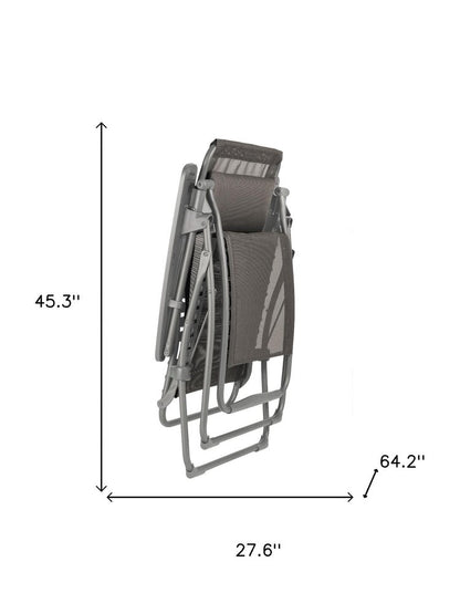 28" Graphite Metal Outdoor Zero Gravity Chair with Graphite Cushion