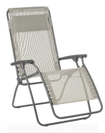 27" Ivory Steel Outdoor Zero Gravity Chair with Ivory Cushion