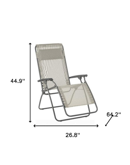 27" Ivory Steel Outdoor Zero Gravity Chair with Ivory Cushion