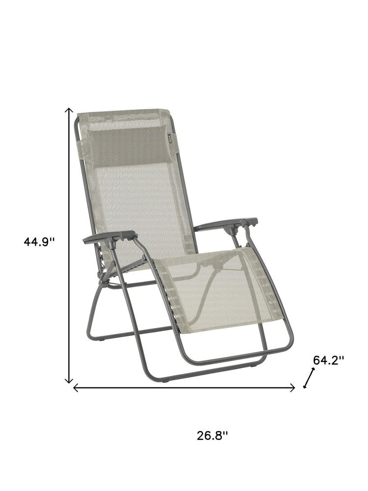 27" Ivory Steel Outdoor Zero Gravity Chair with Ivory Cushion