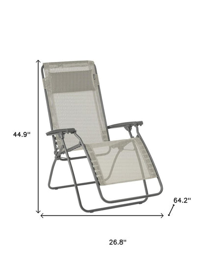 27" Ivory Steel Outdoor Zero Gravity Chair with Ivory Cushion