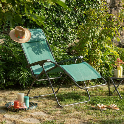 27" Ivory Steel Outdoor Zero Gravity Chair with Ivory Cushion
