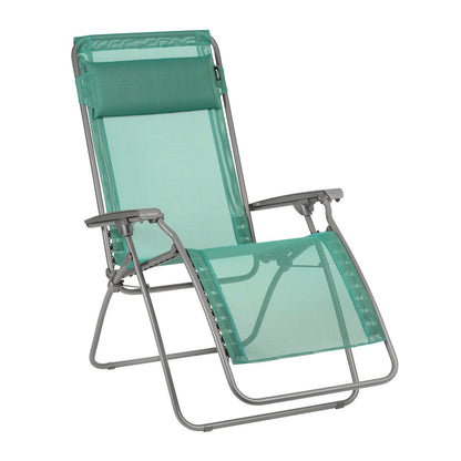 27" Blue Metal Outdoor Zero Gravity Chair with Blue Cushion