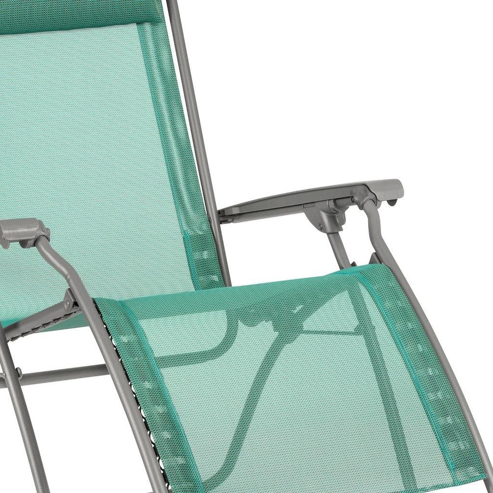 27" Blue Metal Outdoor Zero Gravity Chair with Blue Cushion