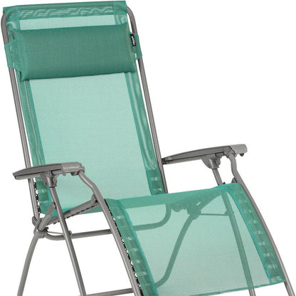 27" Blue Metal Outdoor Zero Gravity Chair with Blue Cushion