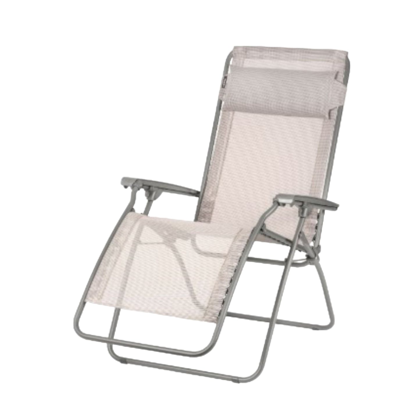 27" Ivory Steel Outdoor Zero Gravity Chair with Ivory Cushion